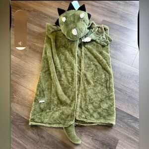 Pillowfort Green Dinosaur Hooded Blanket